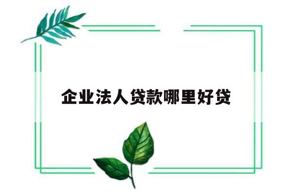 企业法人贷款哪里好贷