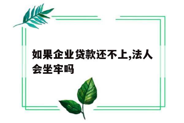 如果企业贷款还不上,法人会坐牢吗