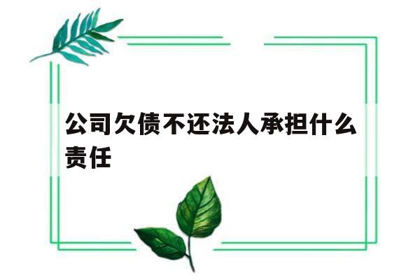 公司欠债不还法人承担什么责任