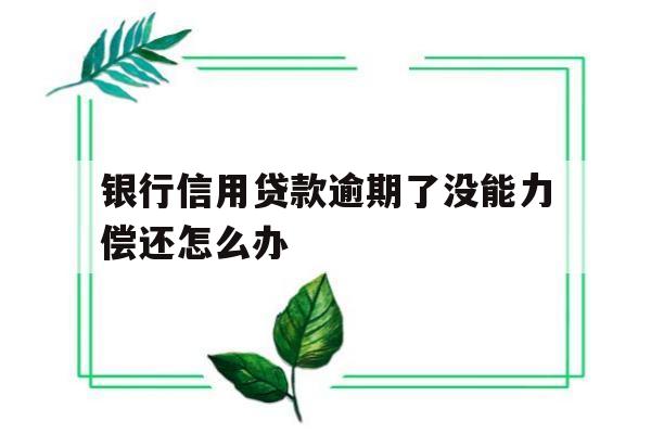 银行信用贷款逾期了没能力偿还怎么办