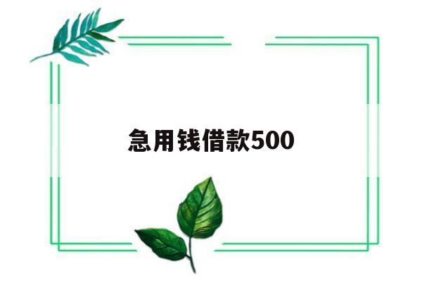 急用钱借款500